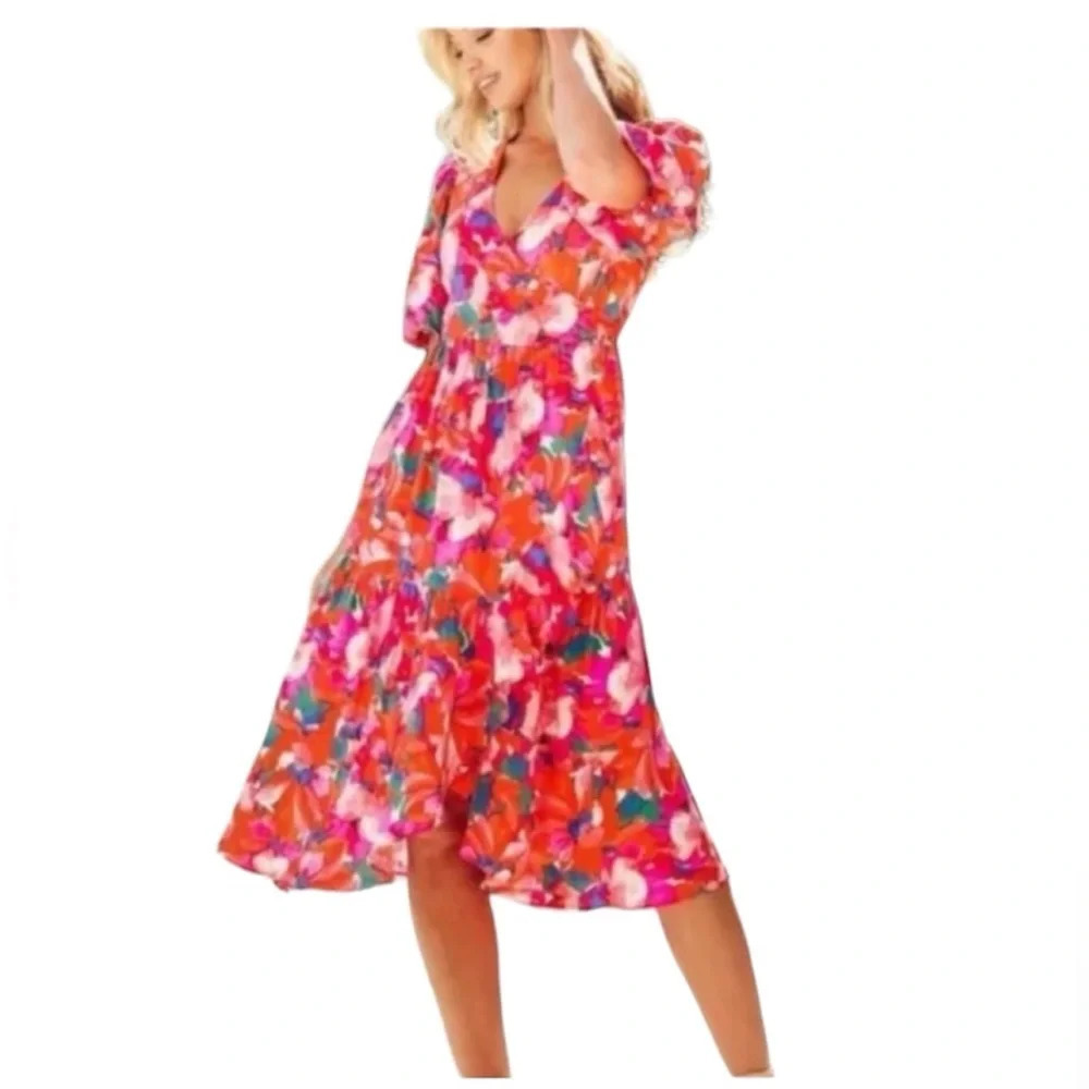 Dress Anthropologie floral high-low Abel the label ATL